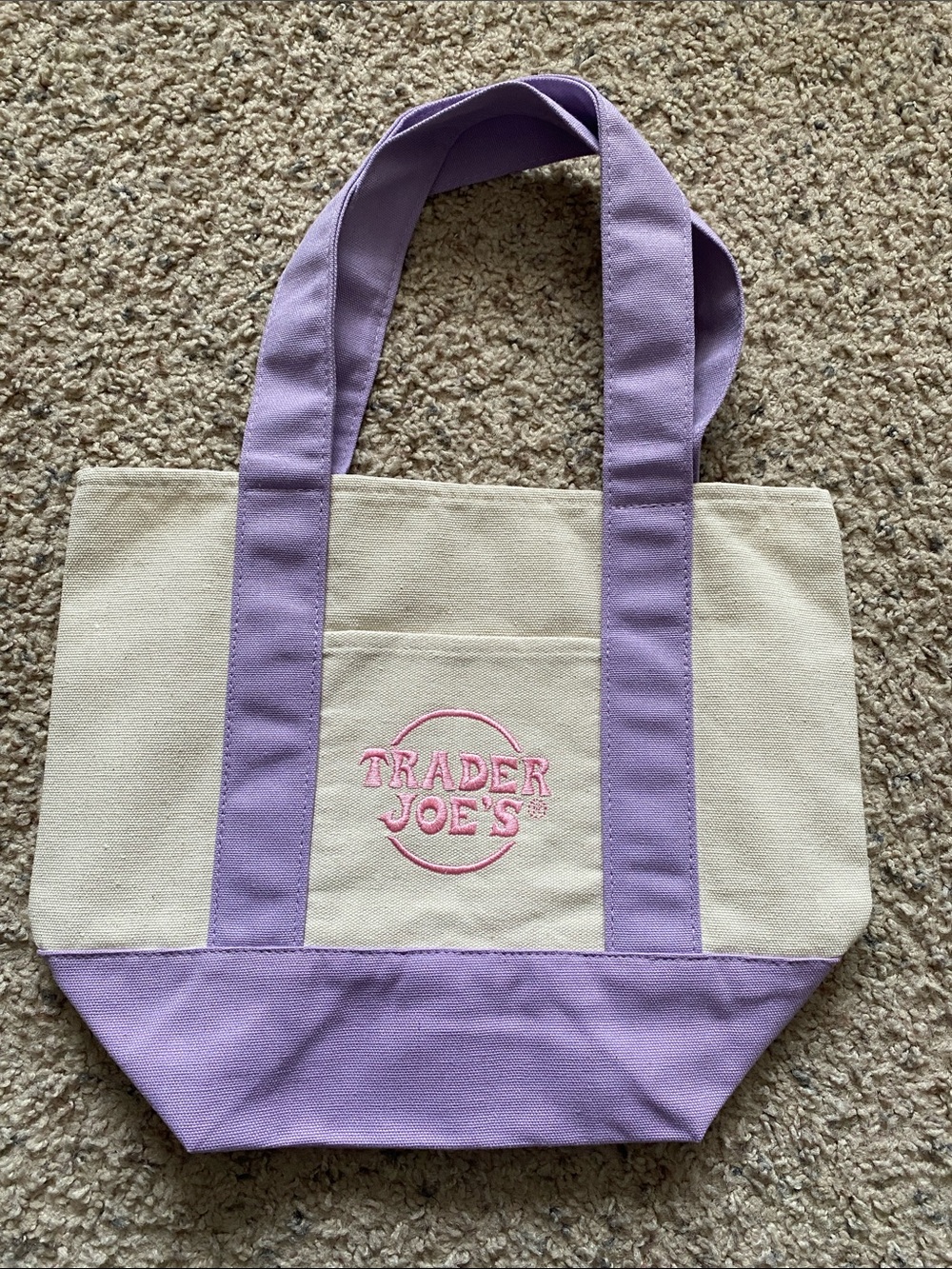 Trader Joe’s Lavender & Cream Mini Pastel Tote Bag